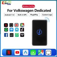 Ushilife-안드로이드 11.0 무선 카플레이 동글, VW 골프 5 티구안 파사트 투란 폴로 보라 CC 제타용 안드로이드 오토 카플레이 TV 박스