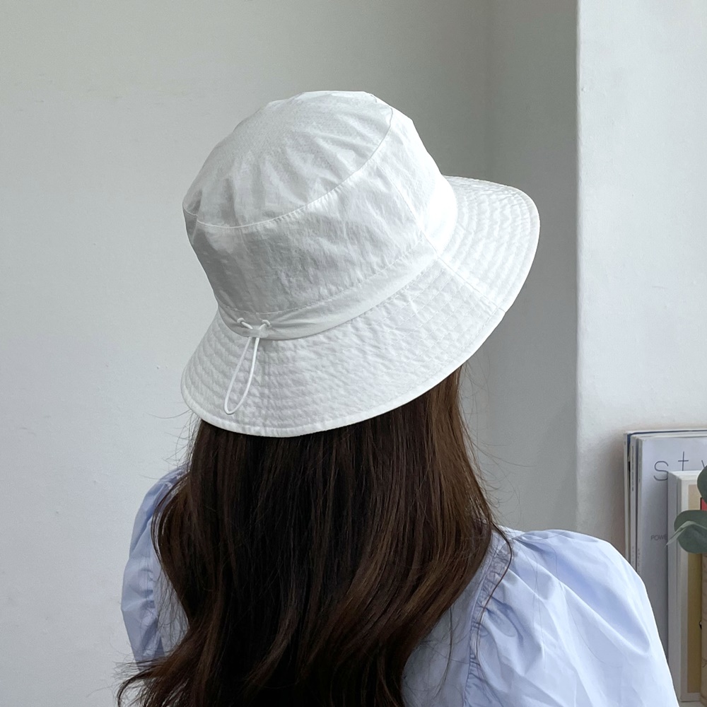 바스락 폴리 스트링 데일리 여성 봄 여 버킷햇 벙거지 모자 상세 이미지 3