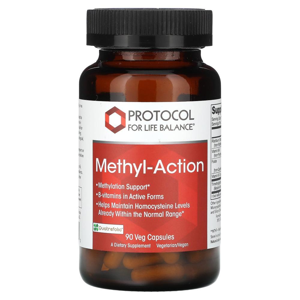 <b>프로토콜 포 라이프 발란스</b> 메틸 액션 리보플라빈 <b>비타민 B12</b> 90캡슐 Protocol For Life Balance Methyl Action