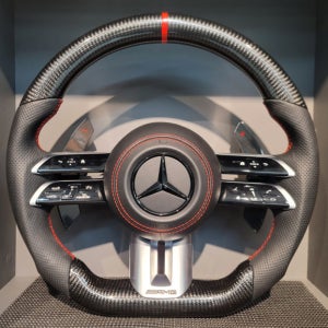 벤츠D컷 잠자리핸들 레트로핏 22AMG 블랙 레드 카본 W222