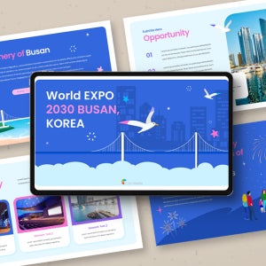 세계 부산 엑스포 2030 파워포인트 PPT 템플릿 (전시회, 박람회, 행사, 이벤트, 축제)