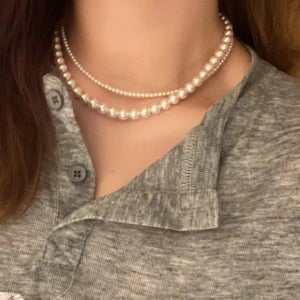 예쁜진주목걸이 3mm-20mm 진주알 당일제작 발송