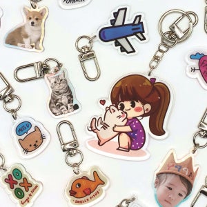 아크릴 키링 제작 커스텀 굿즈 액세서리 반려동물 키홀더 소량 대량 주문제작 50mm부터