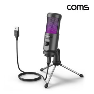 RGB LED USB 콘덴서 스탠드 마이크 MT719