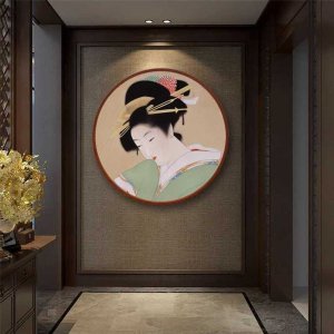 일본그림 액자 전통 70cm 기모노 여인 호텔 인테리어