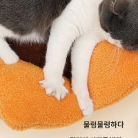 강아지 고양이 오렌지 방석 꾹꾹이 방석 극세사