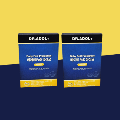 [2개월분] 닥터아돌 <b>베이비</b> FeD 유산균 키즈 어린이 아기 <b>노스랩</b> (2박스)