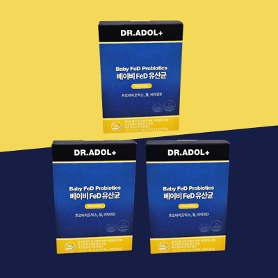[3개월분] 닥터아돌 <b>베이비</b> FeD 유산균 키즈 어린이 아기 <b>노스랩</b> (3박스)