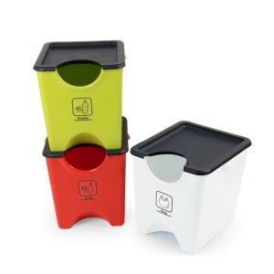 에코홀릭 재활용 분리수거함 대형 3단 180리터