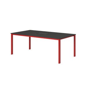 레어로우 워크 미팅 라운지 6인 콘센트형 테이블 2000x1100mm, 20컬러