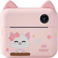 어린이 카메라 키즈 장난감 미니 셀카 사진기 Kids Print Camera 프린트 디지털 어린이용 16GSD 카드 첨부 인쇄 감열지 동영상 촬영 USB 충전 고양이