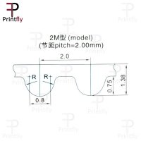 Printfly 타이밍 벨트 폭 5mm 3D 프린터 GT2 동기 오프닝 방진 고무 PU 스틸 와이어,