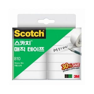 3M 스카치 매직테이프 리필 세이빙팩 810R-12 12롤 (18mmX32m)