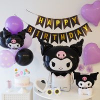 산리오 쿠로미 생일풍선 세트 생일파티용품 핑크