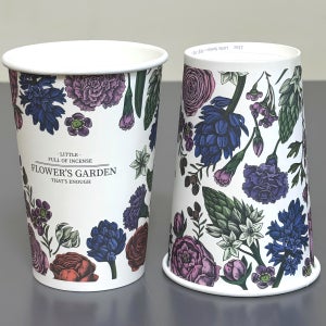 390ml (13온스) 100개 테이크아웃컵 두꺼운 핫컵 카페 일회용 커피 큰종이컵 플라워