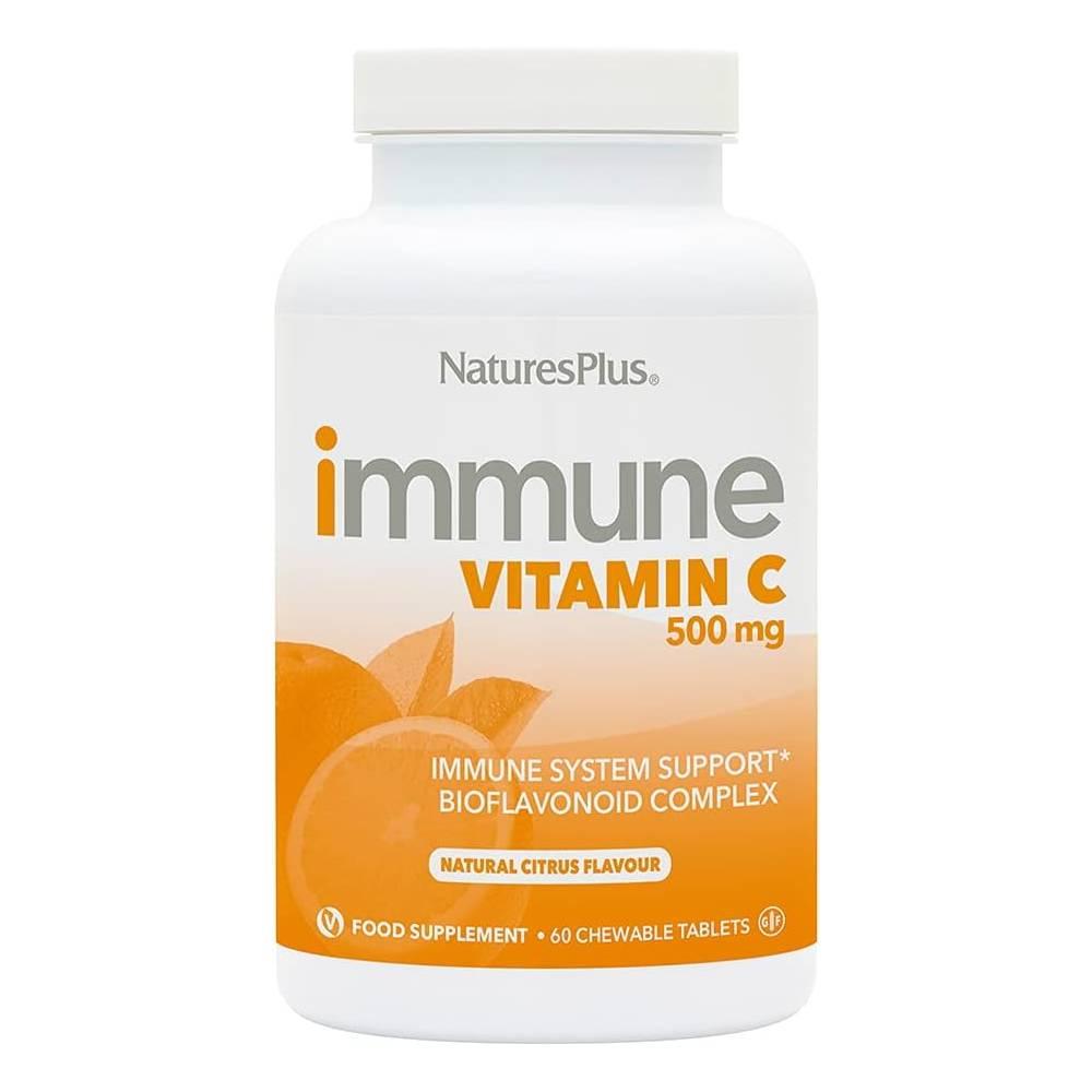 NaturesPlus Immune Chewable Vitamin C <b>네이처스플러스 면역</b> 츄어블 비타민C 500mg 60정