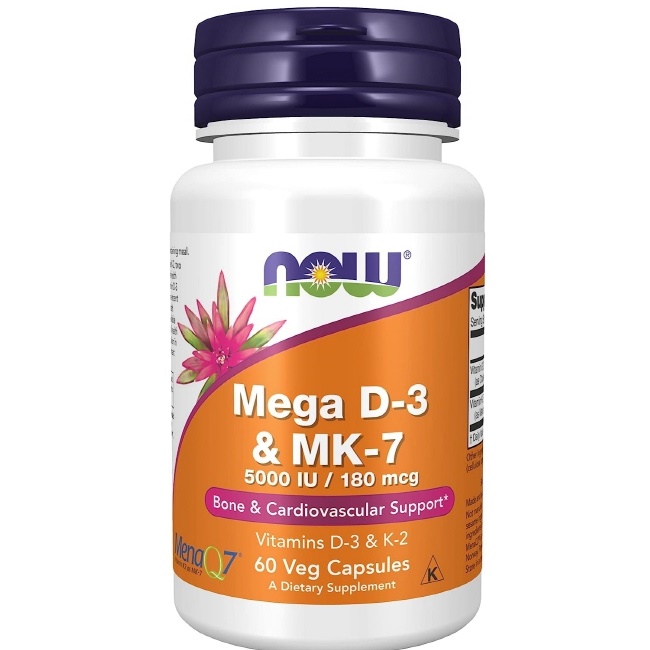 나우푸드 <b>메가 D3 MK</b>7(K2) 180<b>mcg</b> 5,000IU 60정X 2개 베지캡슐