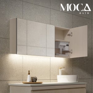 전면 거울 도어 욕실수납장 욕실장 화장실 수건 수납 멀티 플랩 W1200 H500