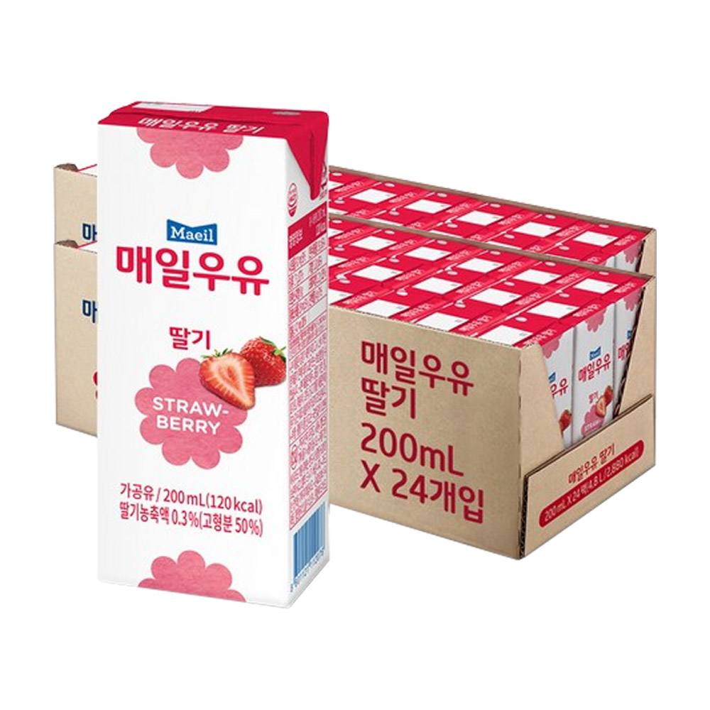 매일 멸균우유 딸기