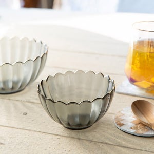 골드라인 그레이 꽃 유리볼 /SC-X005 빙수볼 이쁜그릇