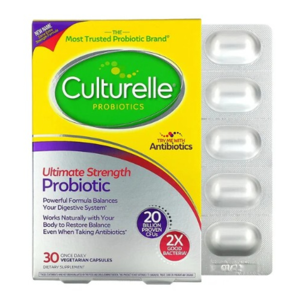 컬처렐 Culturelle 유산균 <b>얼티밋 스트렝스 프로바이오틱 200억</b>CFU 30베지캡슐