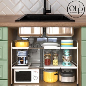 오라플 2단 주방 싱크대선반 하부장 상부장 정리대 슬라이딩