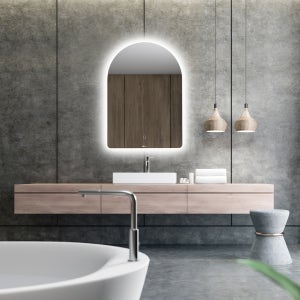 LED 프레임 아치형 직간접 조명 거울 화장대 욕실 벽걸이거울 500 800 터치스위치