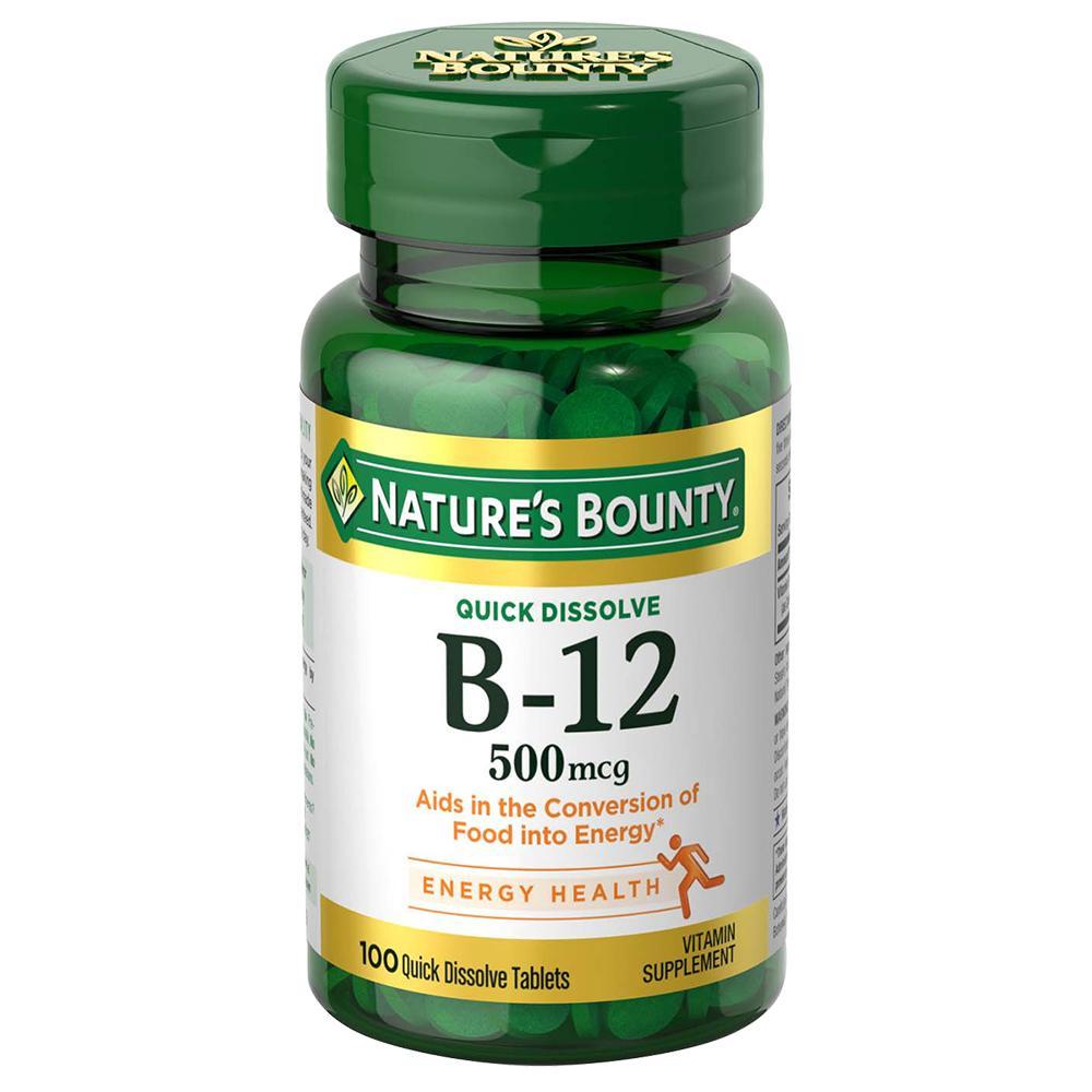 네이쳐스바운티 <b>비타민 B12</b> 500mcg 퀵 디졸브 100정
