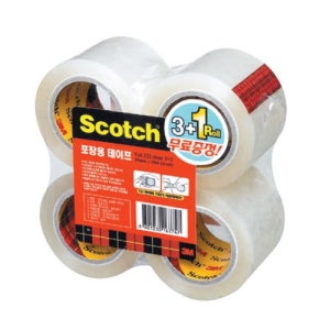 3M 스카치 포장용 박스테이프 132R (3+1롤 무료증정) 투명 (48mmX20m)