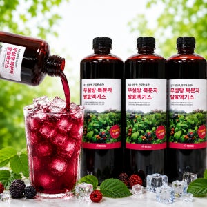 (추석 행사) 고창산 토종 무설탕 복분자엑기스+추가(생즙 5포) 900ml, 3개