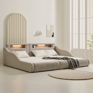 패밀리컨셉 데이지 저상형 패밀리침대 기능성 패브릭 SS+Q(1100+1500mm) 갤럭시