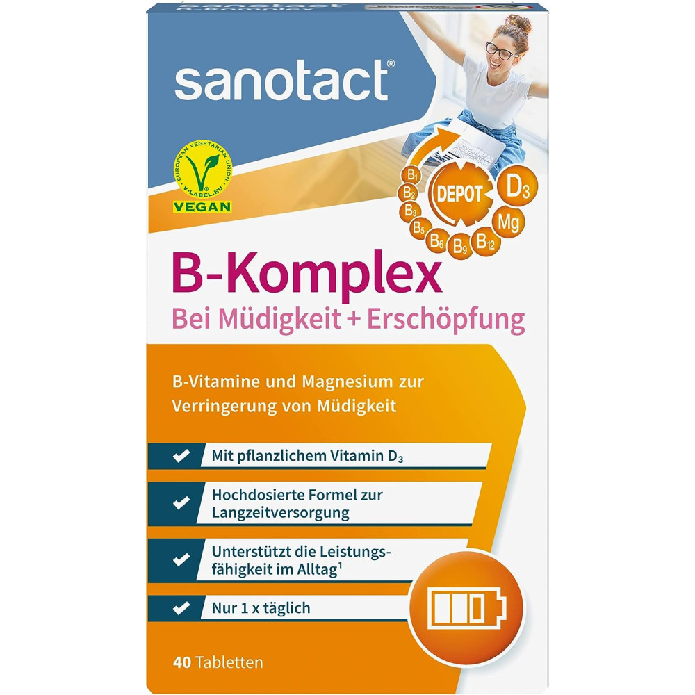 <b>SANOTACT</b> B Komplex 40정 6팩 사노택트 콤플렉스 피로회복 마그네슘 비타민 B12 B6 B2 <b>판토텐산</b>