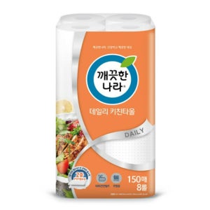 깨끗한나라 데일리 대용량 주방키친타올 [150매 X 8롤]