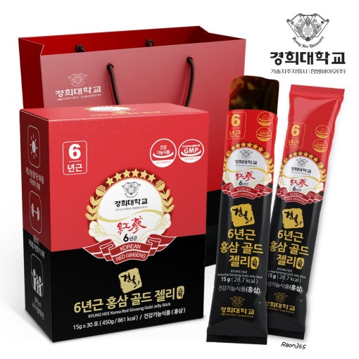 <b>경희</b> <b>홍삼</b>젤리 스틱 6년근 15g 30포 1세트 부모님건강선물 수험생피로회복