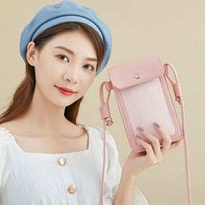 심플 배색 미니 크로스백 휴대폰가방 간편한 수납 컴팩트한 사이즈