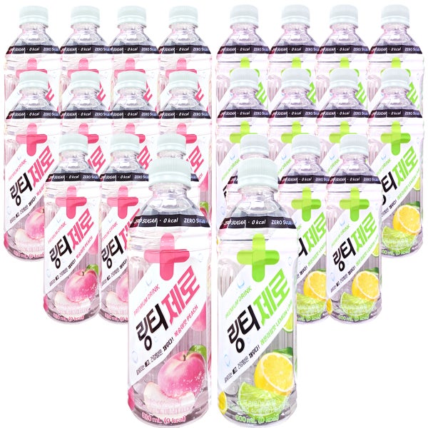 링티제로 500ml 복숭아 레몬 24개(각12개) 맛 비타민 음료 라임 플러스