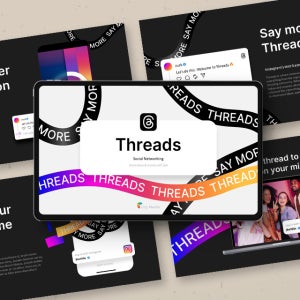 Threads 소셜미디어 파워포인트 PPT 템플릿 (스레드, 인스타그램, SNS, 모바일, 앱)