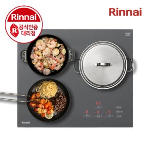 린나이 빌트인 3구 인덕션 전기레인지 RBI-G3000N 그레이