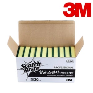 3M 스카치브라이트 스펀지 다목적 수세미 SL86 소형 20개입 벌크포장
