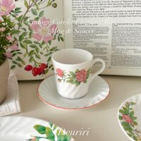 빈티지 코렐 엘레강스 로즈 머그 앤 소서 ufeffVintage Corelle Elegance Rose Mug & Saucer