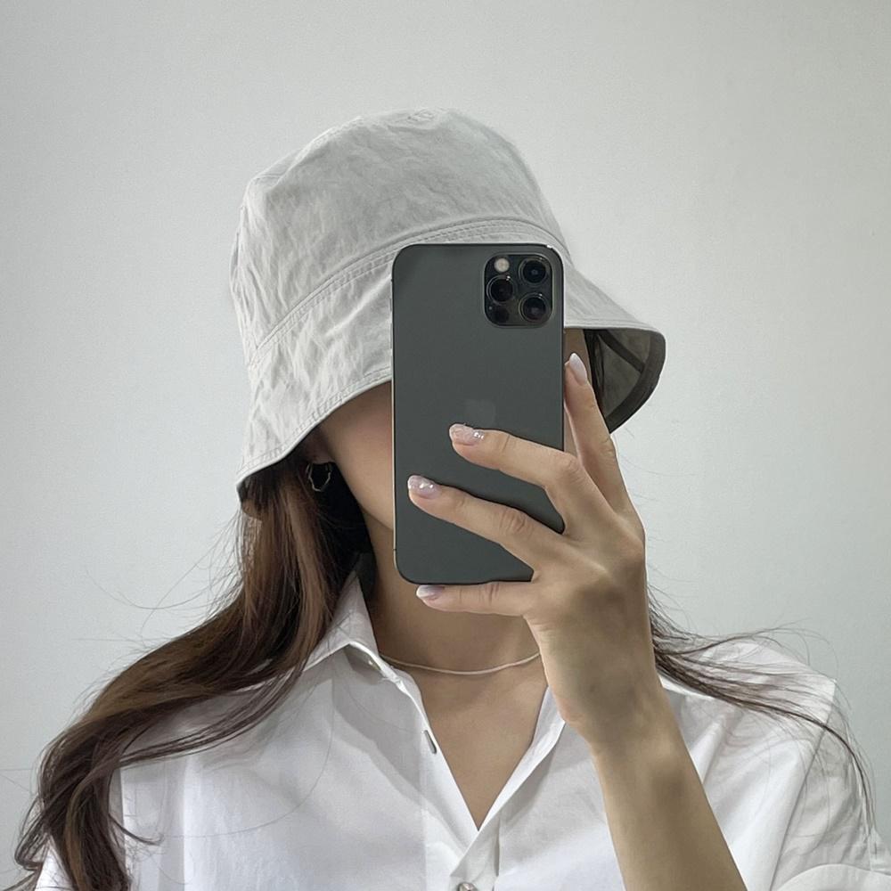 바스락 폴리 스트링 데일리 여성 봄 여 버킷햇 벙거지 모자 상세 이미지 7