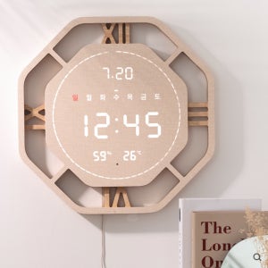 플라이토 와이파이 로마 터닝 LED 벽시계 40cm