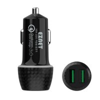 36W 듀얼포트 차량용 고속 시거잭 충전기 퀵차지 QC 3.0 USB 자동차 시가잭 충전기