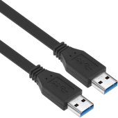 USB3.0 A to A 플랫 케이블 0.3m 블랙 이미지