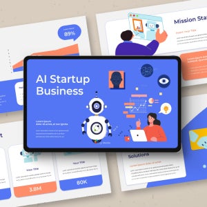 AI 스타트업 비즈니스 파워포인트 PPT 템플릿 (디지털, ai, 인공지능, IT업체, 데이터, 로봇, 빅데이터, 챗봇)