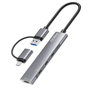 C타입 전용 4포트 멀티허브 USB3.0 PC 스마트폰 태블릿 아이패드 노트북 맥북 듀얼커넥터 연결젠더 포함