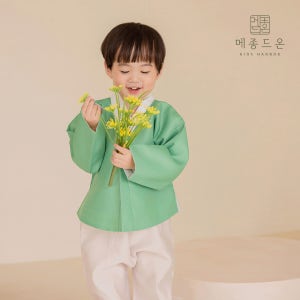 유아한복 나라 마고자 초록 남아한복