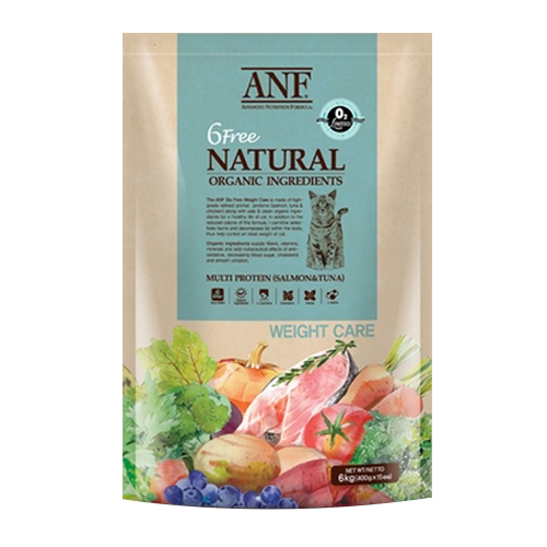 우리와 고양이사료 ANF 식스프리 캣 <b>웨이트</b> 케어 6kg 건식 1개
