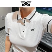 PXG 여성 컨트래스트 슬리브 폴로 티셔츠 여자 골프티