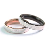 [TwoTone Ring] 4mm 투톤링 이니셜 각인 써지컬스틸